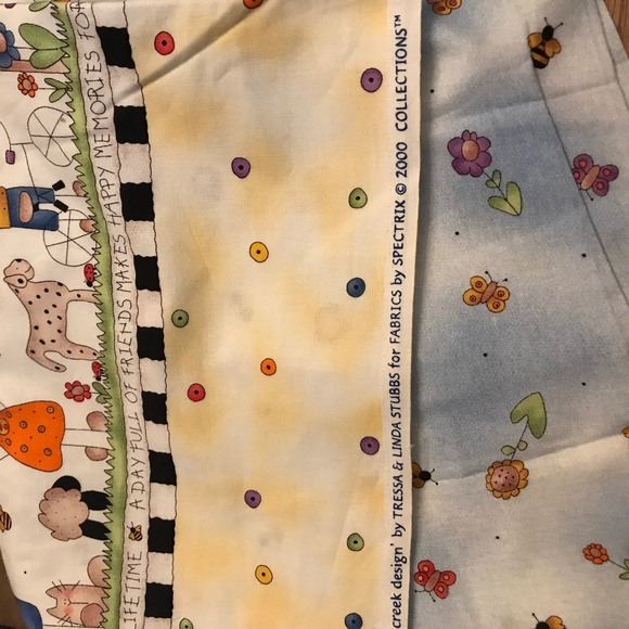 Vintage Spectrix Cotton Fabric Tressa Linda Stubbs Friends Kites Bees 2000 2.5 - Picture 3 of 3